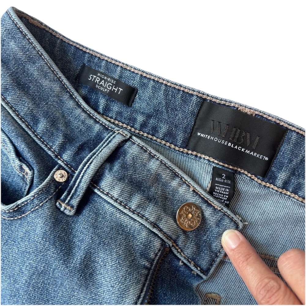 White House Black Market Blue High Rise Jeans - Picture 4 of 8